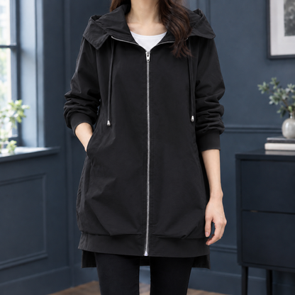 Doriana | Giacca a Mezza Lunghezza con Cappuccio e Zip