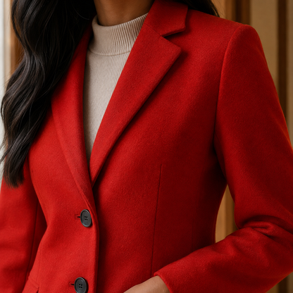 Sabrina | Cappotto Sartoriale Effetto Lana con Rever a Lancia