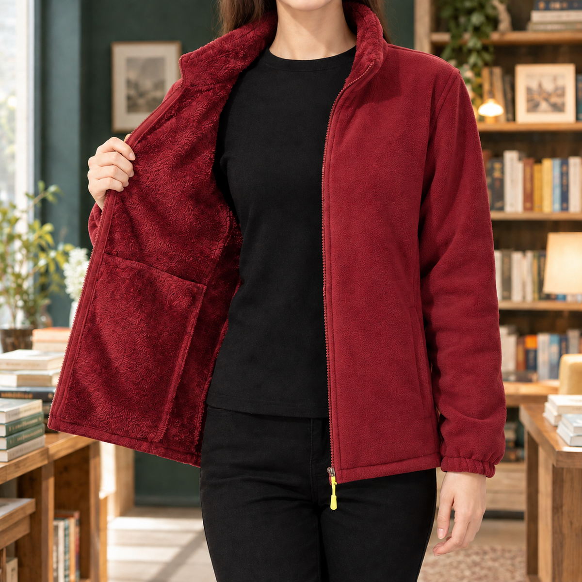 Miriam | Giacca in Pile con Zip, Collo Alto e Interno Morbido