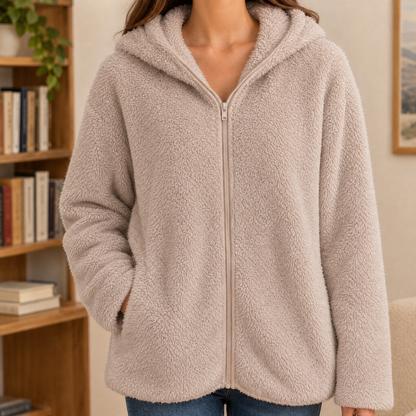 Gilda | Giacca in Teddy con Cappuccio e Zip