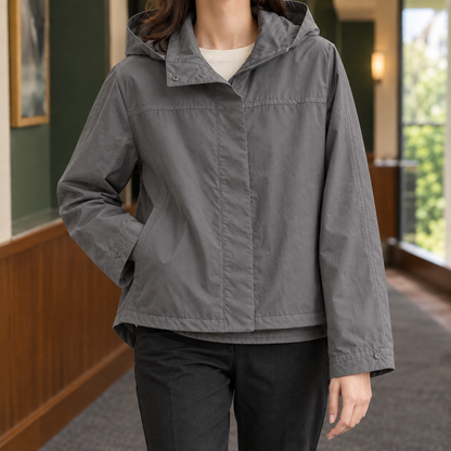 Luciana | Giacca Leggera con Cappuccio in Misto Cotone