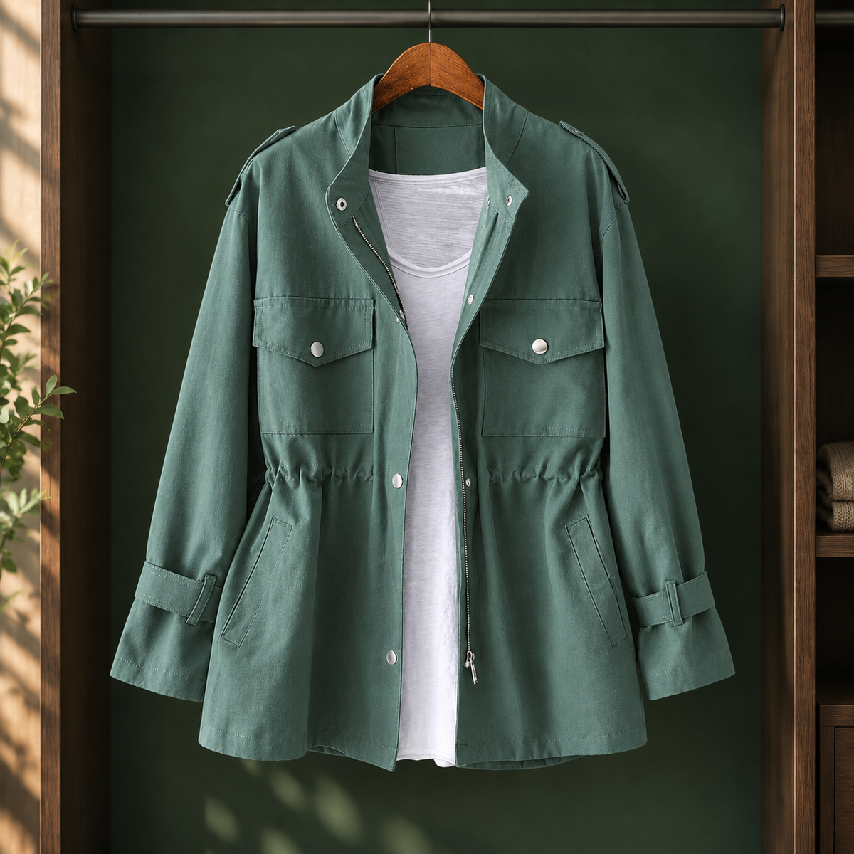 Lorenza | Giacca Utility con Coulisse in Vita
