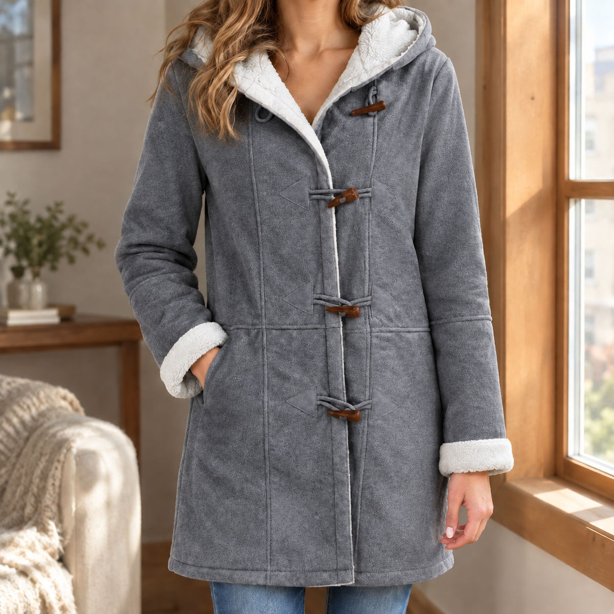 Nicoletta | Montgomery con Cappuccio, Alamari e Interno in Peluche