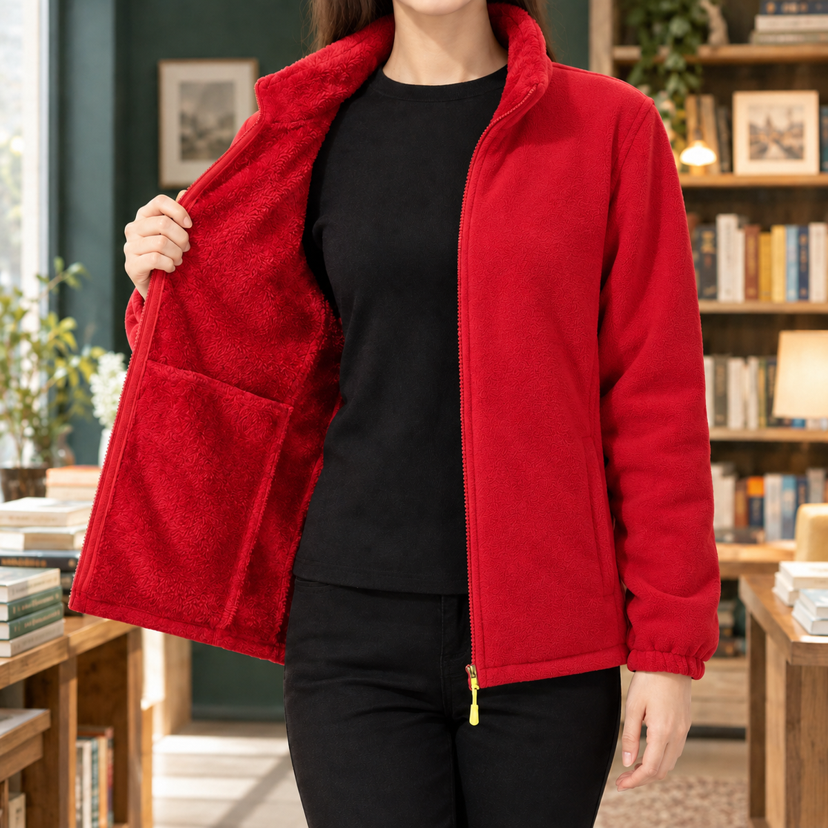 Miriam | Giacca in Pile con Zip, Collo Alto e Interno Morbido