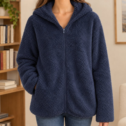 Gilda | Giacca in Teddy con Cappuccio e Zip