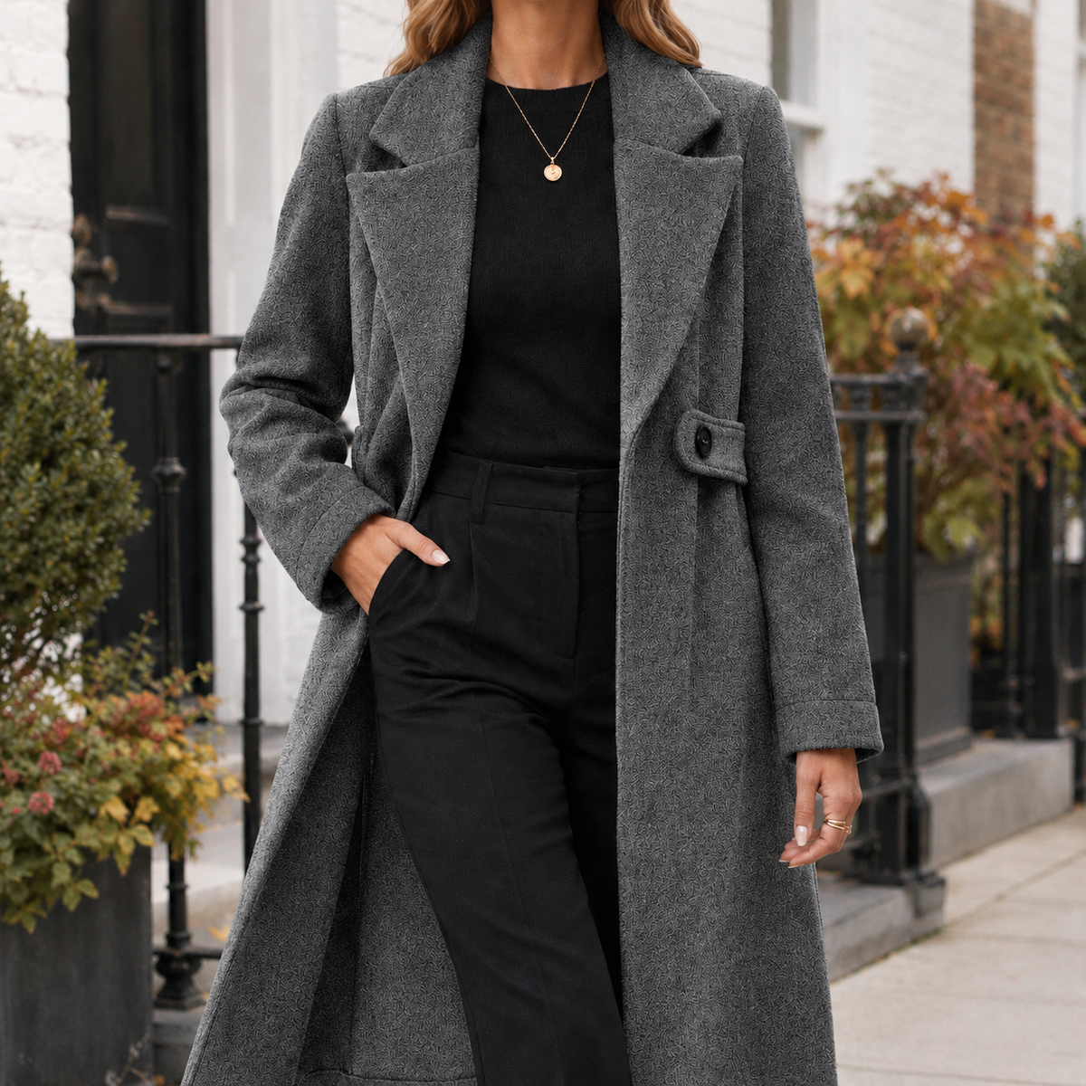 Speranza | Cappotto Lungo Sartoriale con Pattina in Vita