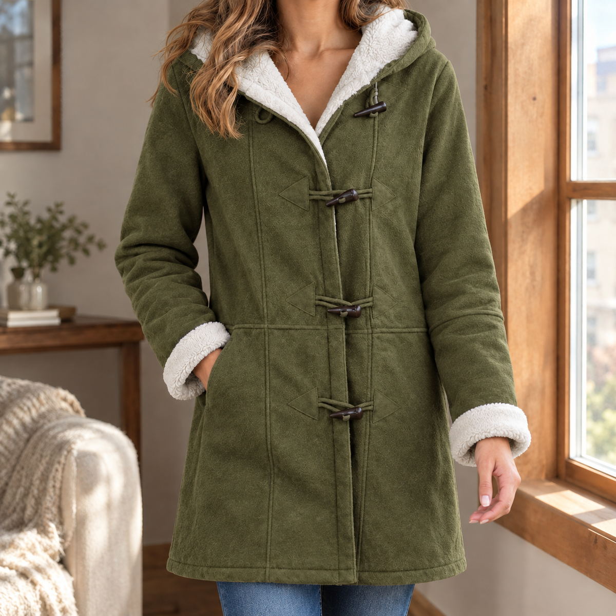 Nicoletta | Montgomery con Cappuccio, Alamari e Interno in Peluche