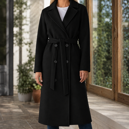 Angela | Cappotto Lungo Doppiopetto con Cintura