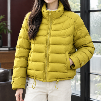 Fiorella | Piumino Corto Trapuntato con Collo Alto