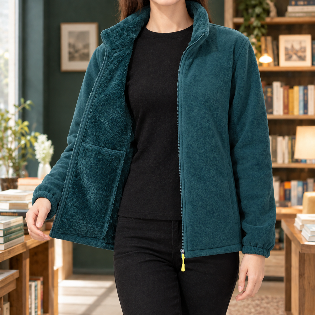 Miriam | Giacca in Pile con Zip, Collo Alto e Interno Morbido