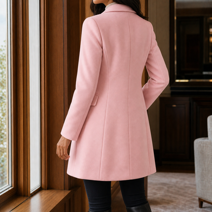 Sabrina | Cappotto Sartoriale Effetto Lana con Rever a Lancia