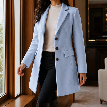 Sabrina | Cappotto Sartoriale Effetto Lana con Rever a Lancia