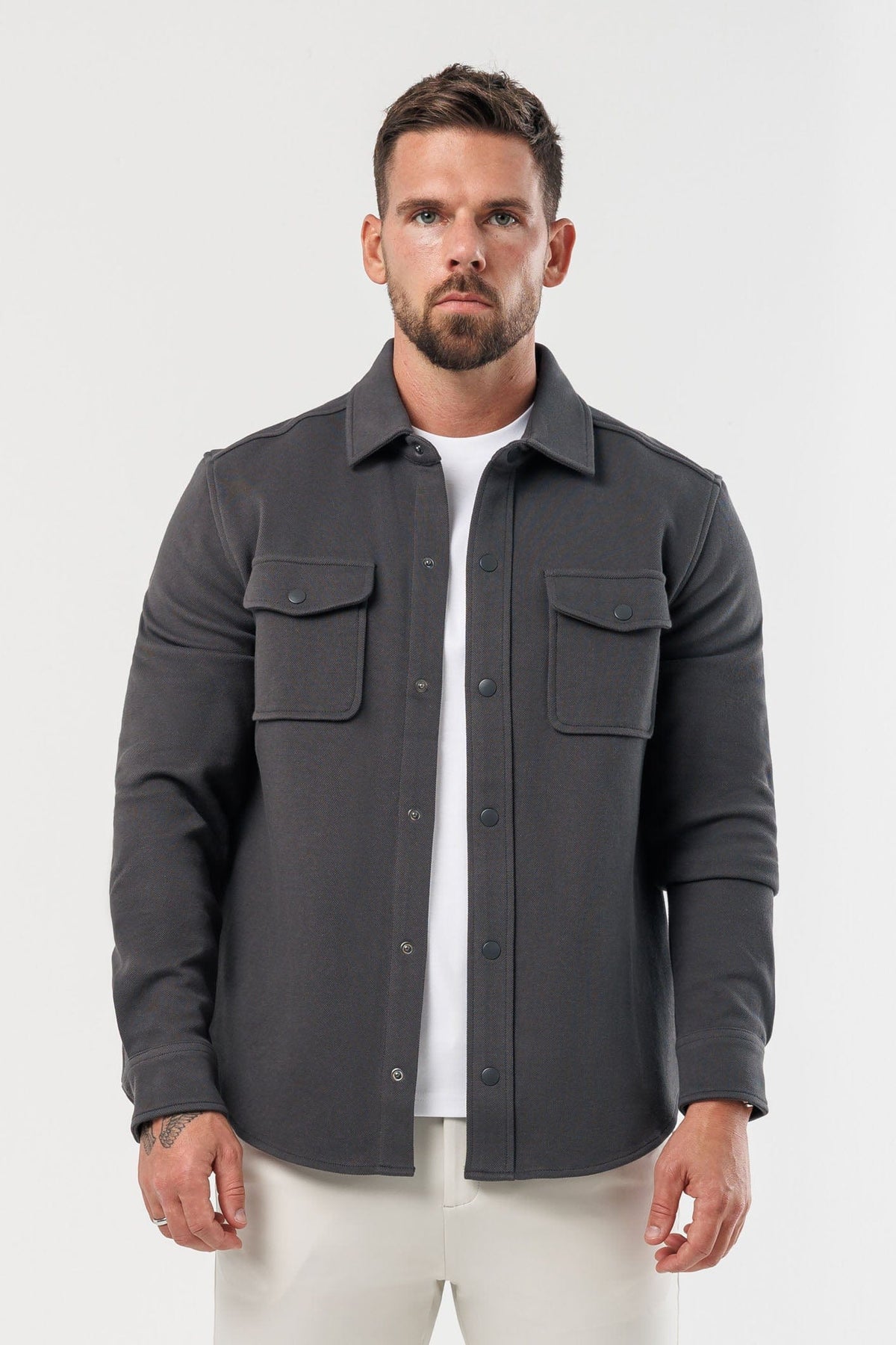 Camicia grigio scuro da uomo, modello Matteo