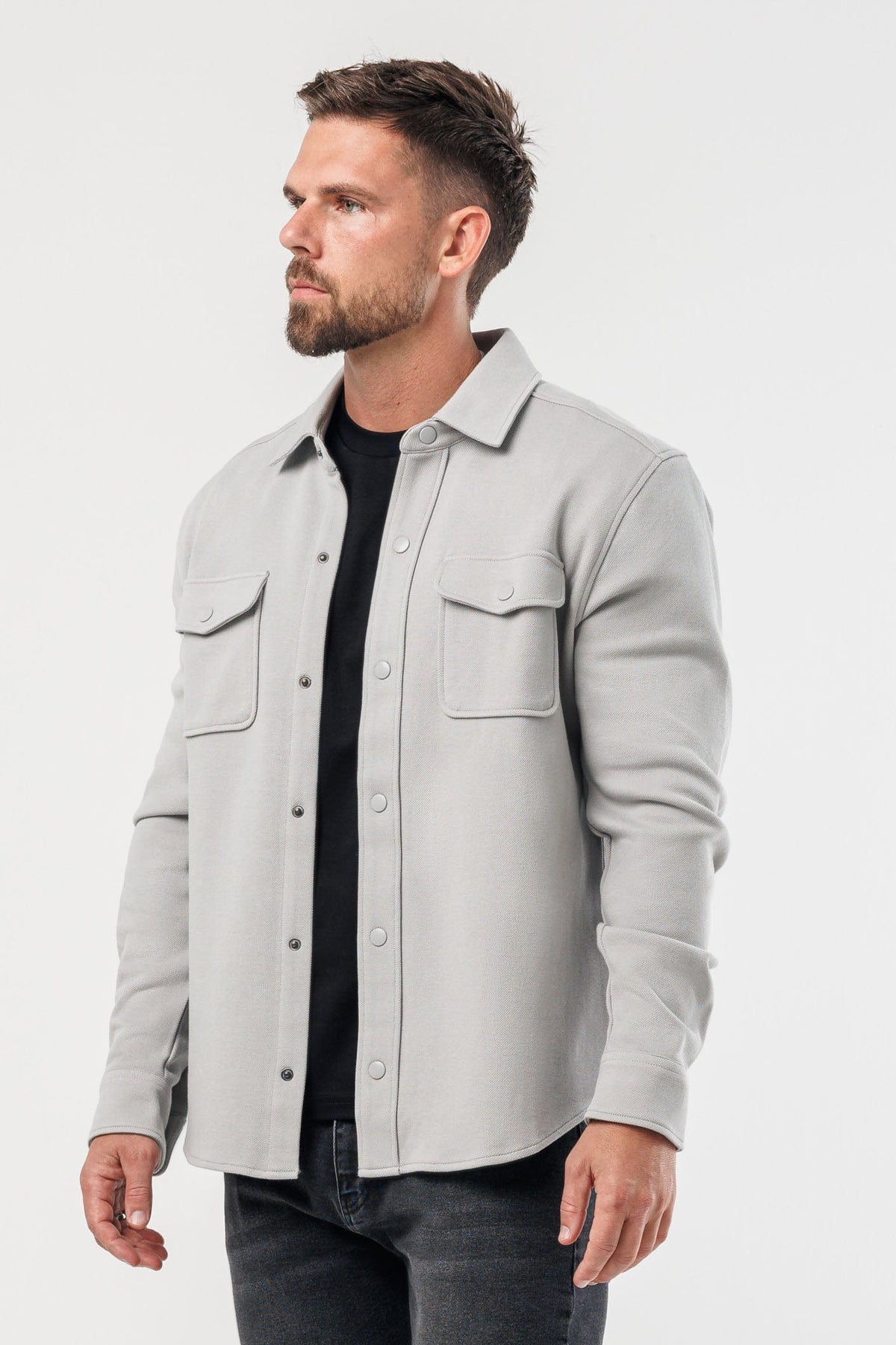 Camicia grigio chiaro da uomo, modello Marco
