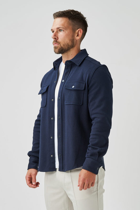Camicia blu navy da uomo, modello Alessandro