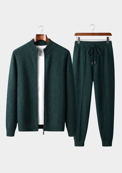 Set Luzzo in Merino Extra-Fine Verde Mare