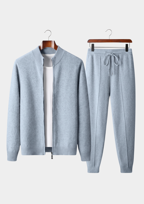 Set Luzzo in Extra-Fine Lana Merino Azzurro
