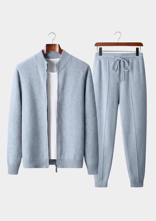 Set Luzzo in Extra-Fine Lana Merino Azzurro