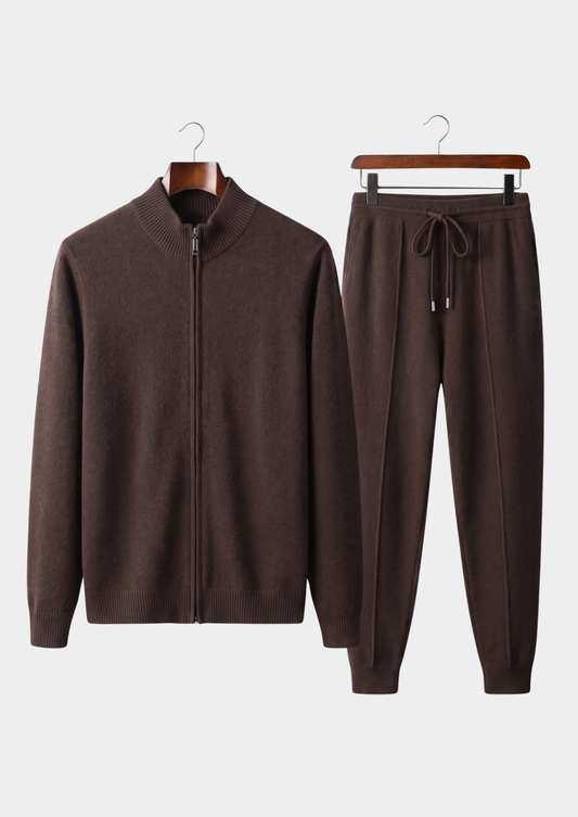 Set Luzzo in Merino Extra-fine Marrone Scuro