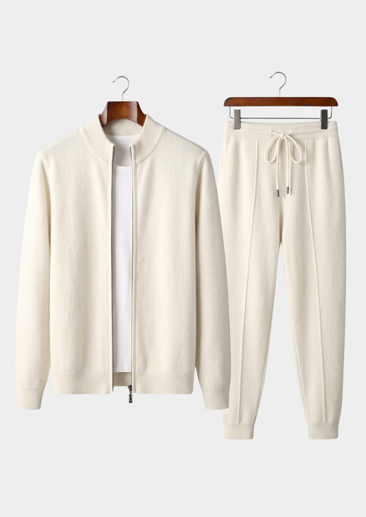 Set Luzzo in Merino Extra-Fine Crema Bianco