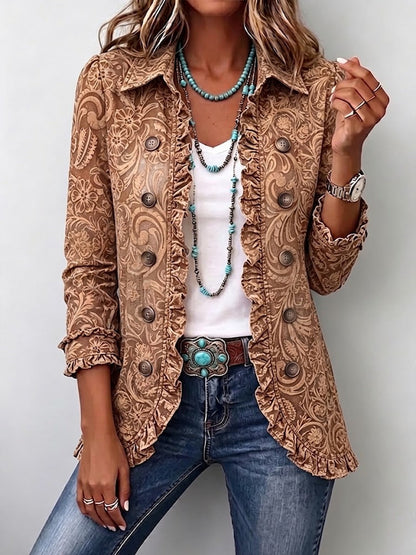 Heidi™ | Blazer in Caramello con Ornamenti