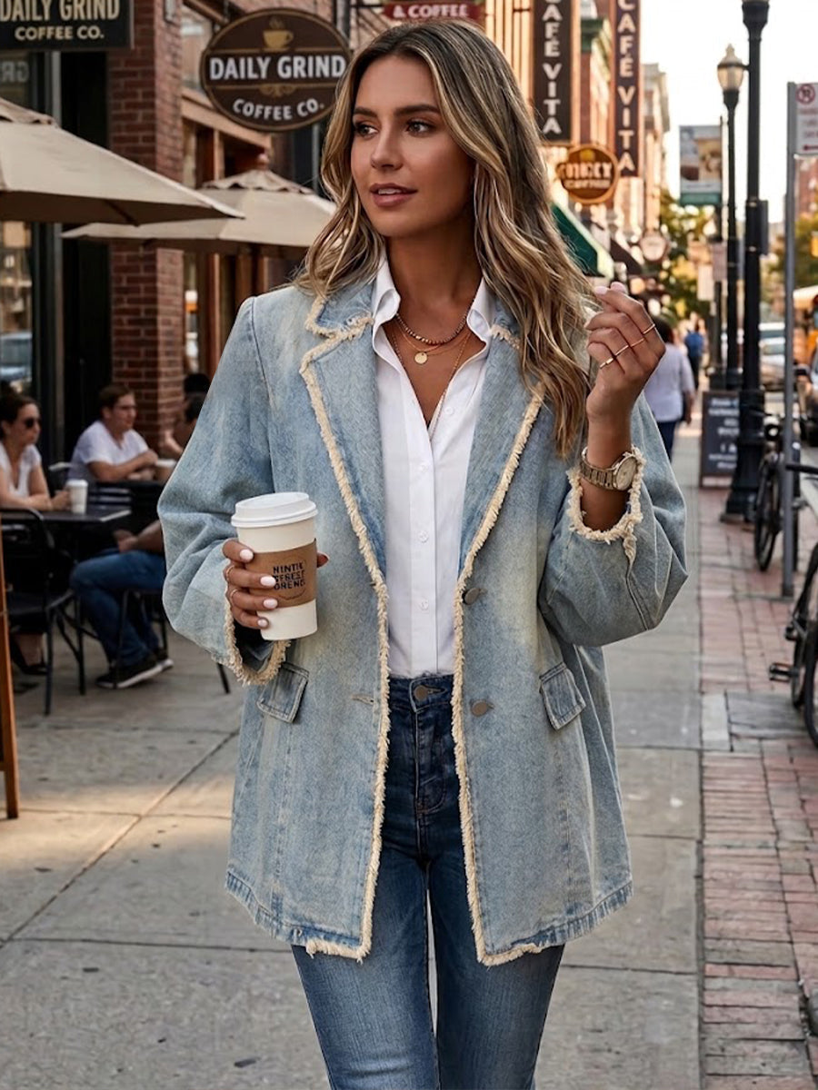 Rita™ | Blazer Oversize in Look Usato