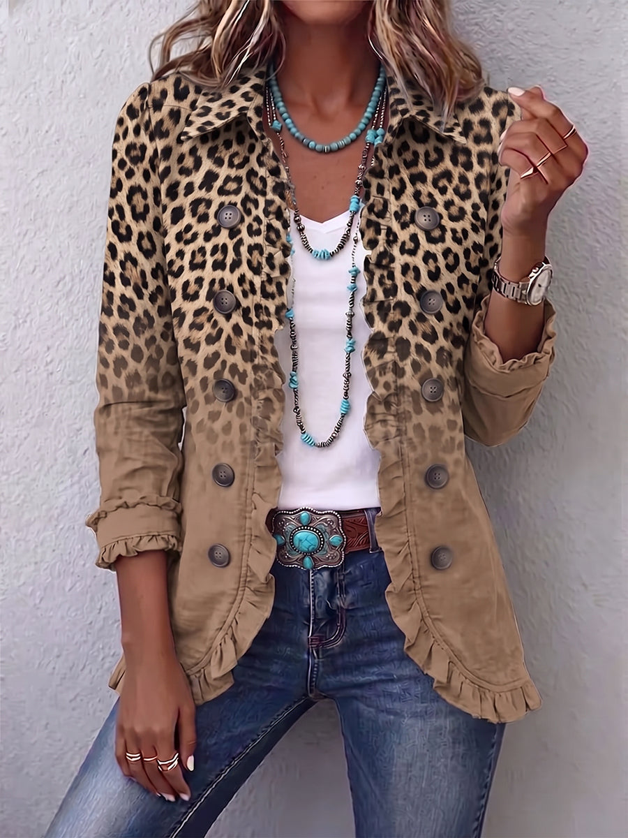 Claudia™ | Blazer leopardato con sfumatura caramello