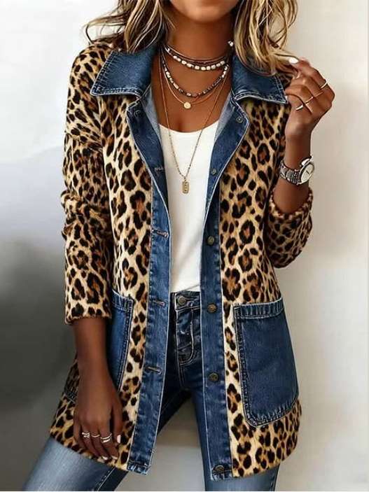 Regina™ | Giacca lunga con stampa leopardata