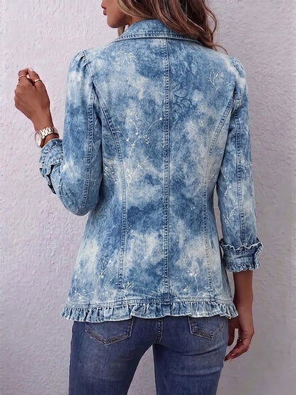 Kerstin™ | Blazer in Azzurro Chiaro con Effetto Batik
