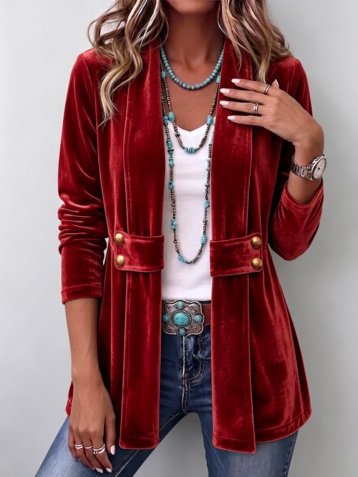 Katrin™ | Blazer Aperto con Brillantezza