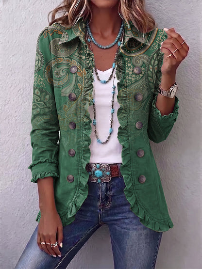 Marion™ | Blazer verde con Paisley