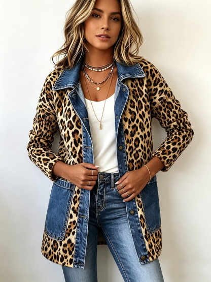Regina™ | Giacca lunga con stampa leopardata
