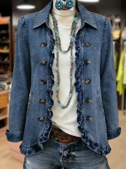 Dagmar™ | Blazer Blu con Rouches