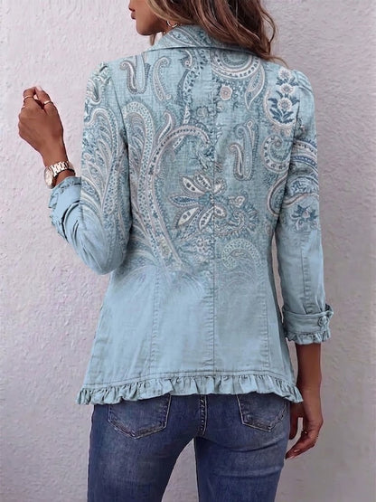 Cornelia™ | Blazer in Azzurro Chiaro con Paisley