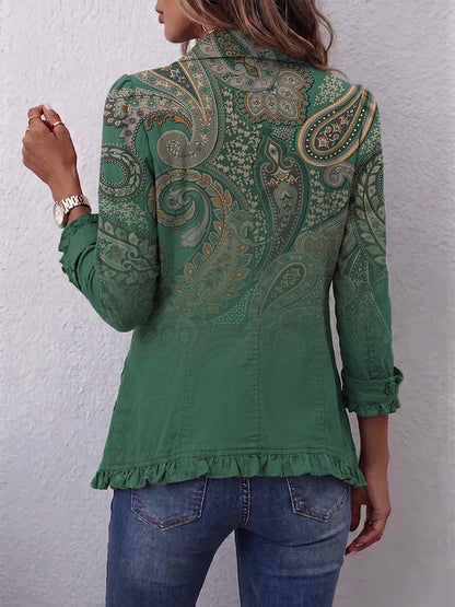 Marion™ | Blazer verde con Paisley