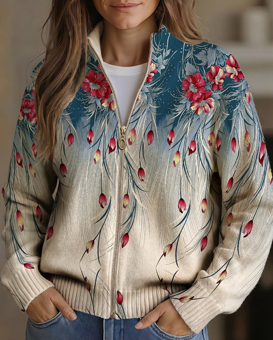 Francesca™ | Cardigan con piume e fiori